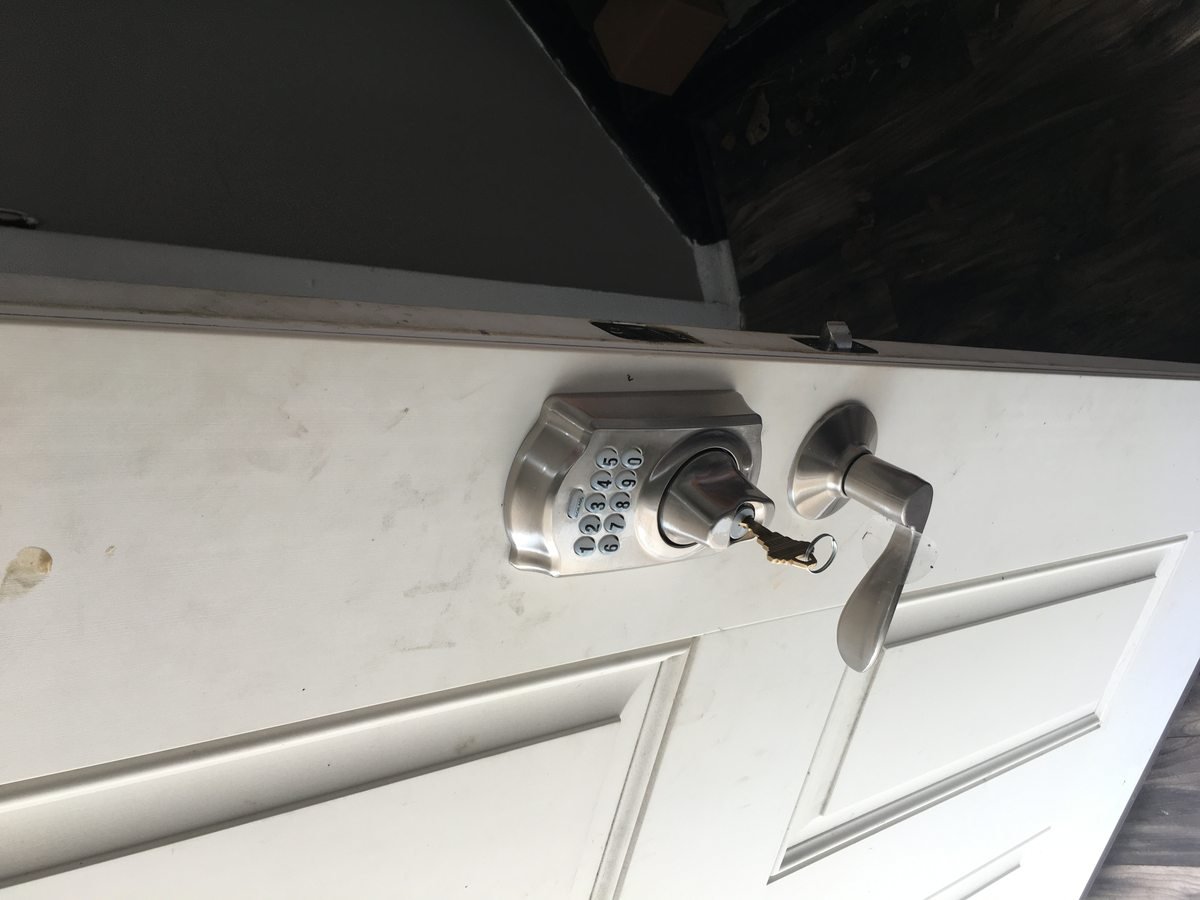 Residential Schlage smart keypad lock serviced by Locksmith Powell Ohio in Powell Ohio