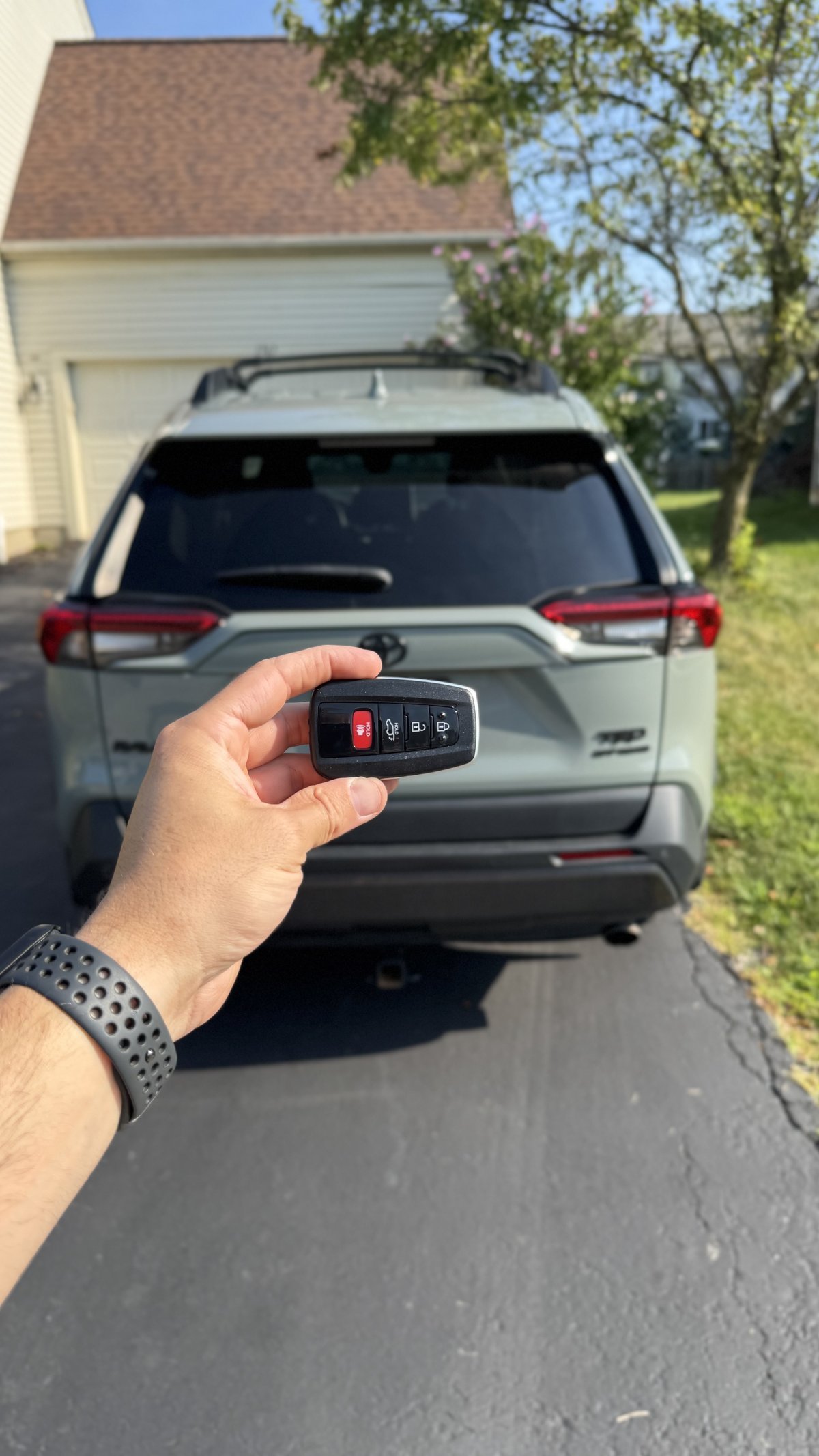 2020 Toyota RAV4 proximity key fob replacement by Locksmith Powell Ohio — automotive key programming service in Lewis Center, Ohio